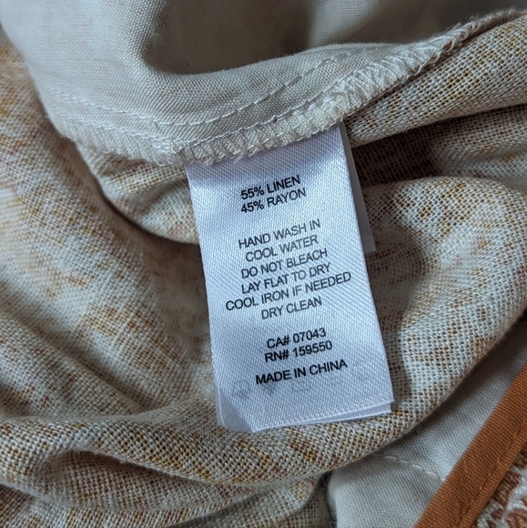 Sigrid Olsen palazzo pants, orange paisley, size extra small. - Picture 7 of 7